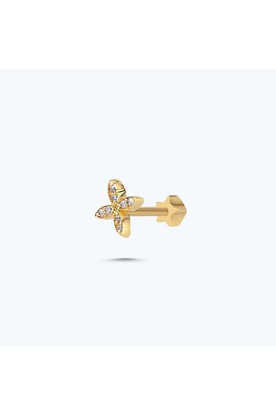 Altınbaş Gold Tragus Flower Piercing