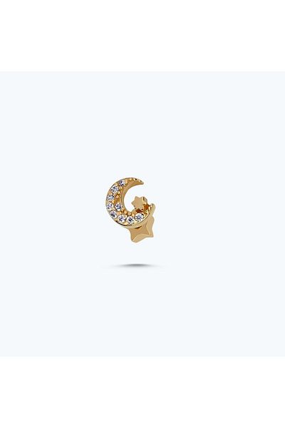 Altınbaş Gold Tragus Moon Star Piercing