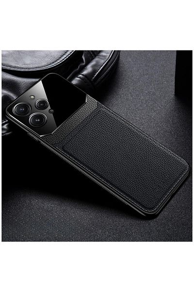 Zebana حافظة جلدية متوافقة مع هاتف Xiaomi Redmi 12 مع عدسة Zebana باللون الأسود
