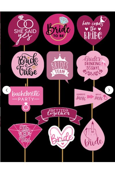 Hiras Dizayn Set of 12 Large Size Farewell Speech Bubbles - Bride to Be Bride's Team She Said Yes for Henna Night