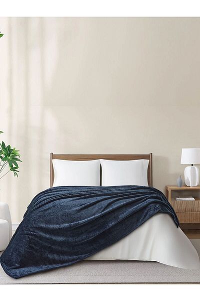 Donetella Single Size Fleece Blanket 170x210 cm, Floral Texture Soft & Cozy, 350 GSM for Bed & Sofa