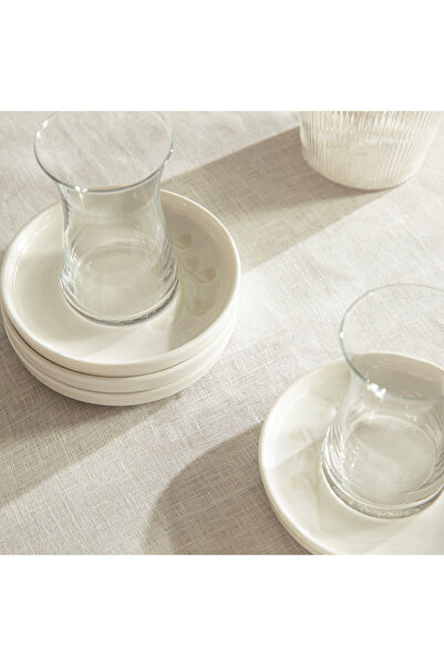 Chakra Fuchsia Çay Tabağı Krem-Bej