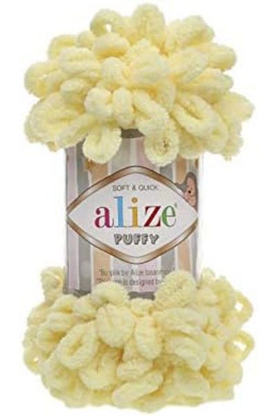 Alize Puffy Hand Knitting Yarn 1PC (Color Light Yellow No. 13)