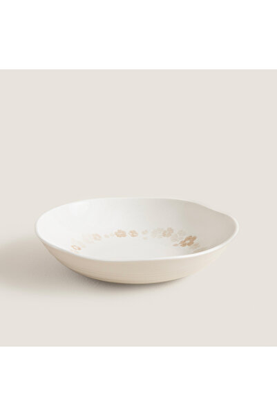 Chakra Alles Çukur Tabak 20 Cm Krem-Bej