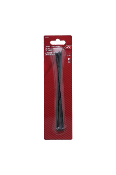ACE Corrosion Resistant Hardened Precision-Cut Carbon Steel Handle Coping Saw Blades Black 178mm