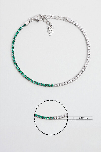 So CHIC... Maia 18 Ayar Beyaz Altın Kaplama 19 Cm Gümüş Su Yolu Bileklik