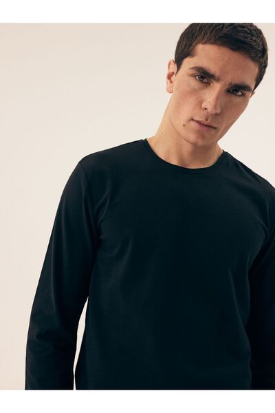 Henderson Men's Long Sleeve T-shirt Set 2-pack Cotton & Elastane Mix Everyday Comfort | Move