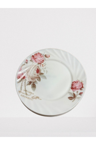 Elista Opal Serving Plate Rose Pattern 25.3 cm 6 Pieces