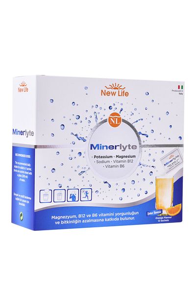 New Life Minerlyte - Magnesium Citrate - Potassium - Sodium - Vitamin B6 and B12 - Electrolyte Powder - 12 Sachets
