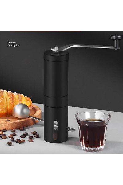 Generic Hand-cranked Coffee Machine Coffee Grinder Manual Pepper Mill Black Plastic-sprayed Grinder