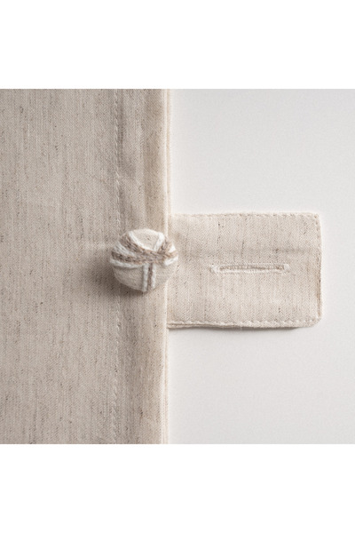 Ecocotton Libera Double Duvet Cover Set 100% Organic Cotton Linen Süzene Embroidered Cream-Beige 200x220 Cm