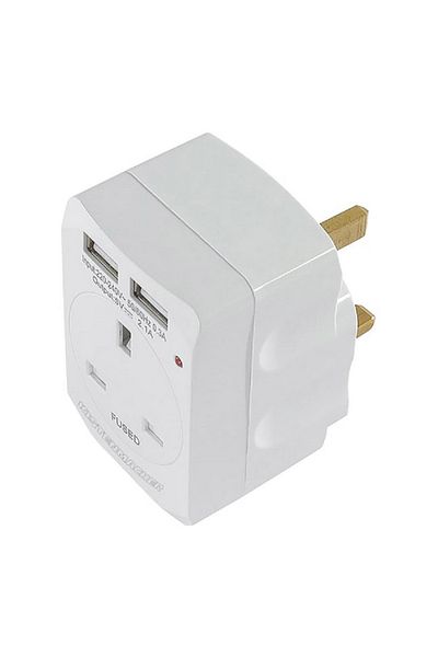 Kistenmacher محول مقبس حائط صغير الحجم خفيف الوزن وسريع الشحن بقوة 3250 واط بمنفذي USB، أبيض