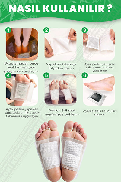 Kinoki 10 Adet | %100 Detoks Ayak Bandı , Foot Patch Toksin Atıcı Ayak Detoksu Bantı