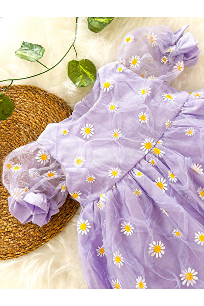 aysskids Lilac Daisy Special Day Birthday Festive Fluffy Dress