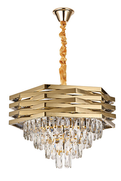 Apliqa Corde 50'Lik Gold Kaplamalı Kristal Avize