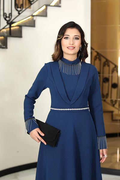 Modaviki Βραδινό φόρεμα λαδιού χρώματος Dimple - ELB48