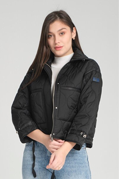 G-FOX Жіноча куртка з капюшоном, поясом і двома кишенями, з капітоне-візерунком, коротка, пухова 8828