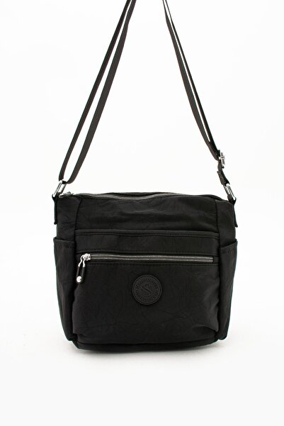 Sanmorris Kadın Çok Gözlü Suya Dayanıklı Paraşüt Kumaş Siyah Renkli Ayarlanab...