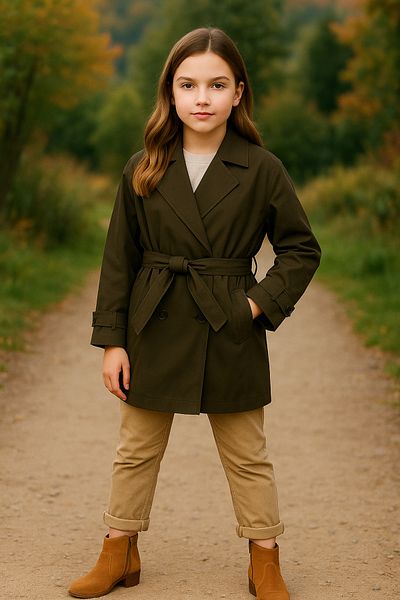 rg kidsstore Детски тренчкот с връзки - копчета отпред