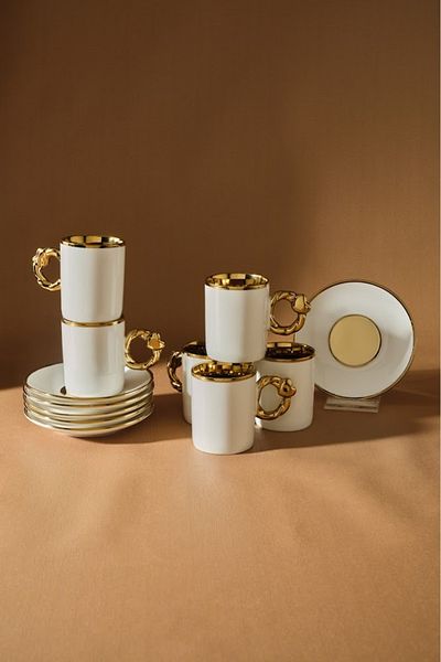 Karaca Coffee Cup Set for 6 People with Heart 80 ml