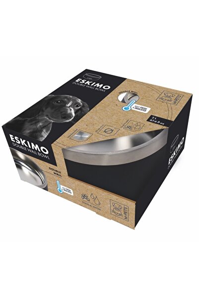Eskımo Çift Cidarlı Mama Kabı 2l Black