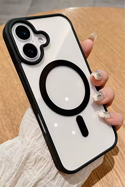 Fibaks Apple iPhone 16 Uyumlu Kılıf Magsafe Wireless Şarj Özellikli Tam Koruma Renkli Sert Silikon Kapak