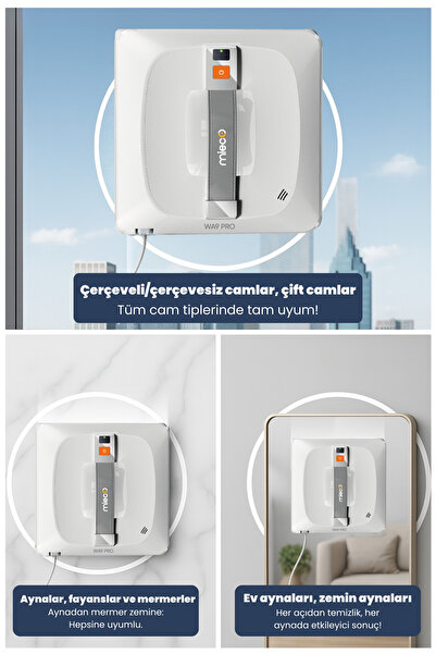 Mieco Wa9 Pro Çift Yönlü Su Püskürtmeli Cam Temizleme Robotu (KUMANDALI)