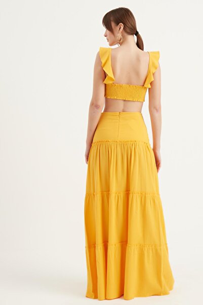 Genel Markalar Şile Bezi Uzun Etek Sarı 4006