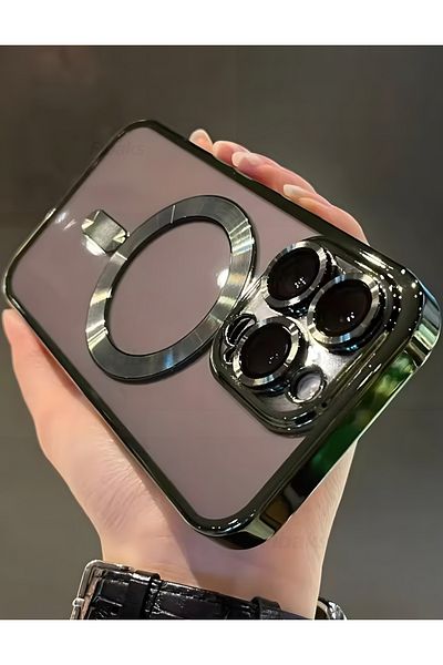 Fibaks حافظة متوافقة مع هاتف Apple Iphone 11 Pro Max مع حماية لعدسة الكاميرا وغطاء ناعم شفاف اللون للشحن من Magsafe