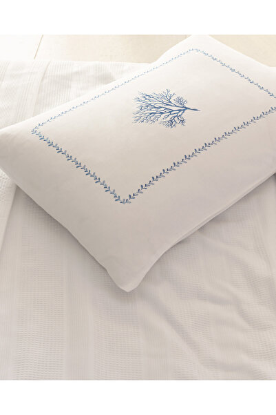 Madame Coco Mathilda King Size White Printed 100% Cotton Pique Set