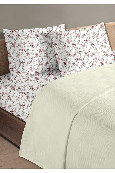 HomeBerry 100% Cotton Lidia Cream Single Pique Set 160 X 230 cm