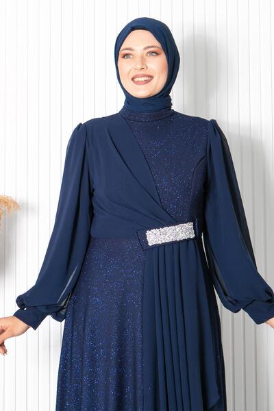 Fahima Şehrazat Abiye Lacivert FHM884