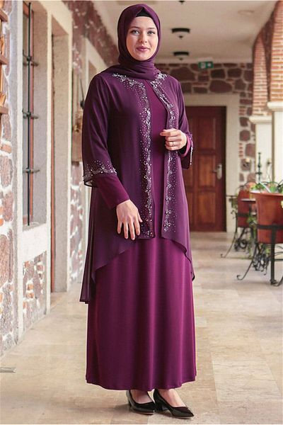 Fahima Efsun - Evening Dress - Plum - Fhm628
