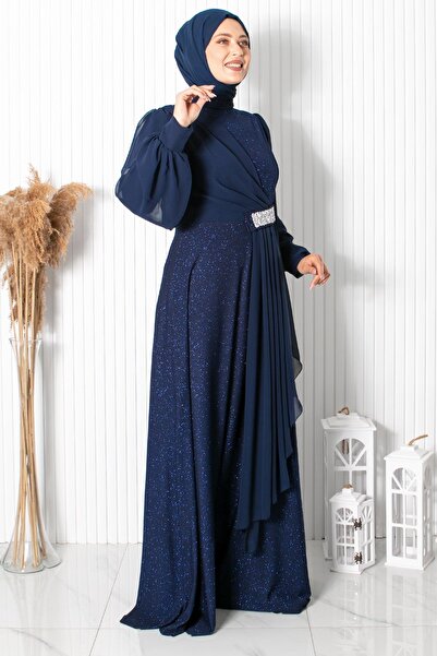 Fahima Şehrazat Abiye Lacivert FHM884