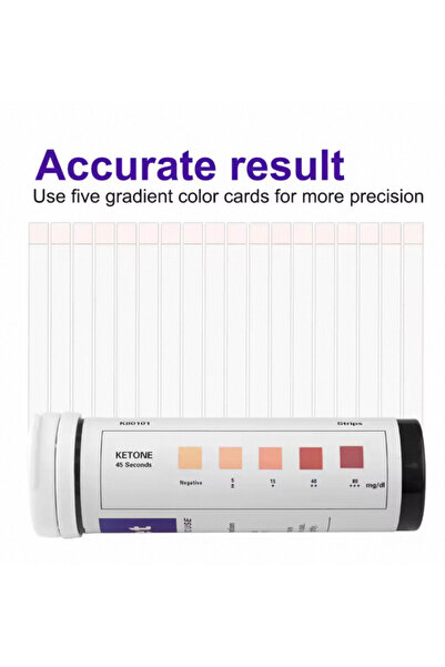 Choice شرائط اختبار الكيتون (١٠٠ شرائط) لاختبار الكيتون في البول. شرائط اختبار الكيتوزية لنظام الكيتو الغذائي، لونها شاحب...