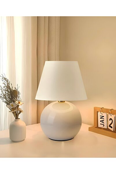 Fico Home غطاء مصباح مودرن مارويس بتصميم عصري غطاء مصباح طاولة كريمي كريمي معدني