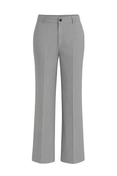 HAKKE High Waist Stitching Detailed Fabric Pants