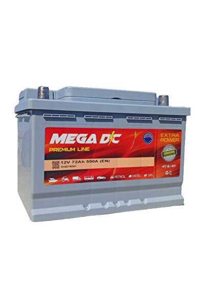 Mega DC 72 Amper 12 Volt Mega DC AKÜ - Binek Araç İçin Uygun - 2025 Üretim