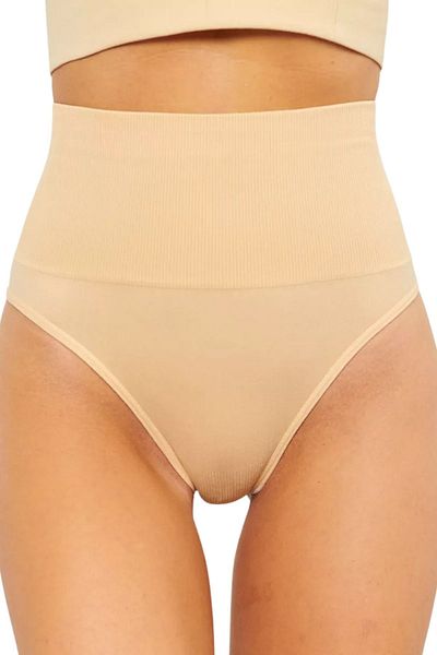 MİSTİRİK Montela Model High Waist Belly Tightening Corset String Panties Skin Color