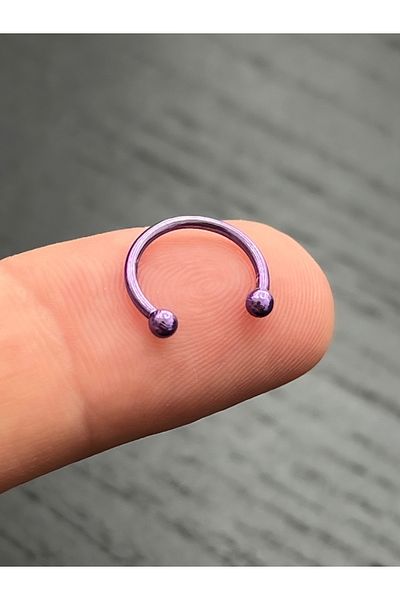 Karınca Piercing 10 Mm Big Purple Ear Half Ring Piercing