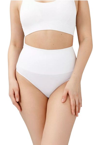 MİSTİRİK Montela Model High Waist Belly Tightening Corset String Panties White Color