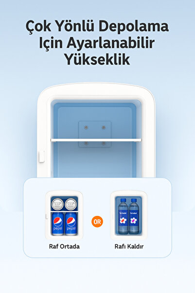 AstroAI Mini Buzdolabı 4L – Taşınabilir Sessiz Soğutucu (12V/220V, Raflı, Ev & Araç Kullanımı)