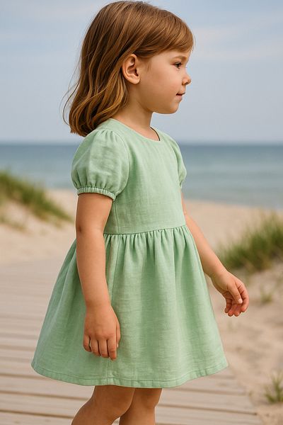 Hilal Akıncı Kids Cotton Linen Basic Dress