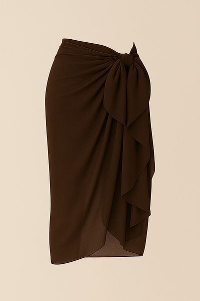 Paciqa Brown Summer Chiffon Beach Pareo 80X150 cm Breathable Thin Fabric
