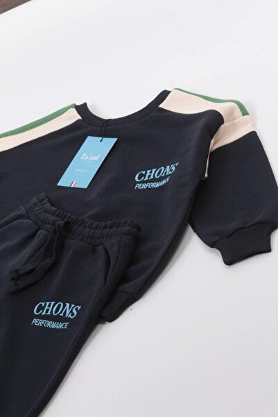 Butik Unisex Παιδικό 3 Thread Chons Navy Blue Διπλό Σετ Navy Blue