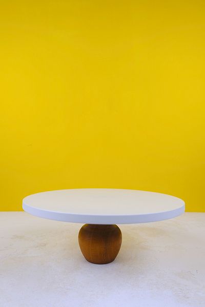 justwood 30 Cm. Mdf White Plate Pomegranate Model Wooden Leg Cake Presentation Plate