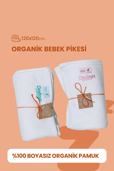 Boyasız Organik Pamuk Bebek Pikesi