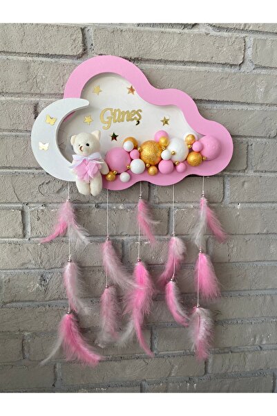 NeşeliAtölyem 40 cm Ledli Bubble Bulut Kapı Süsü ve yastık
