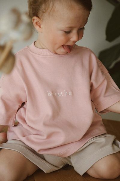 Oh La La Koala For Little Ones Розова тениска с кръгло деколте и оверсайз принт за бебе - Дете