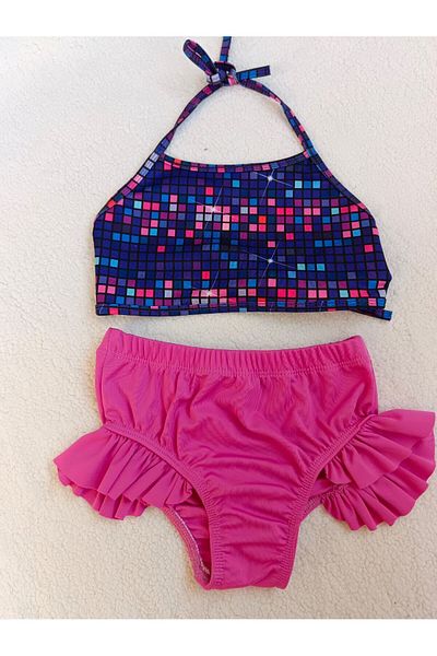 Modomood Girl's Geometric Pattern Bikini Set